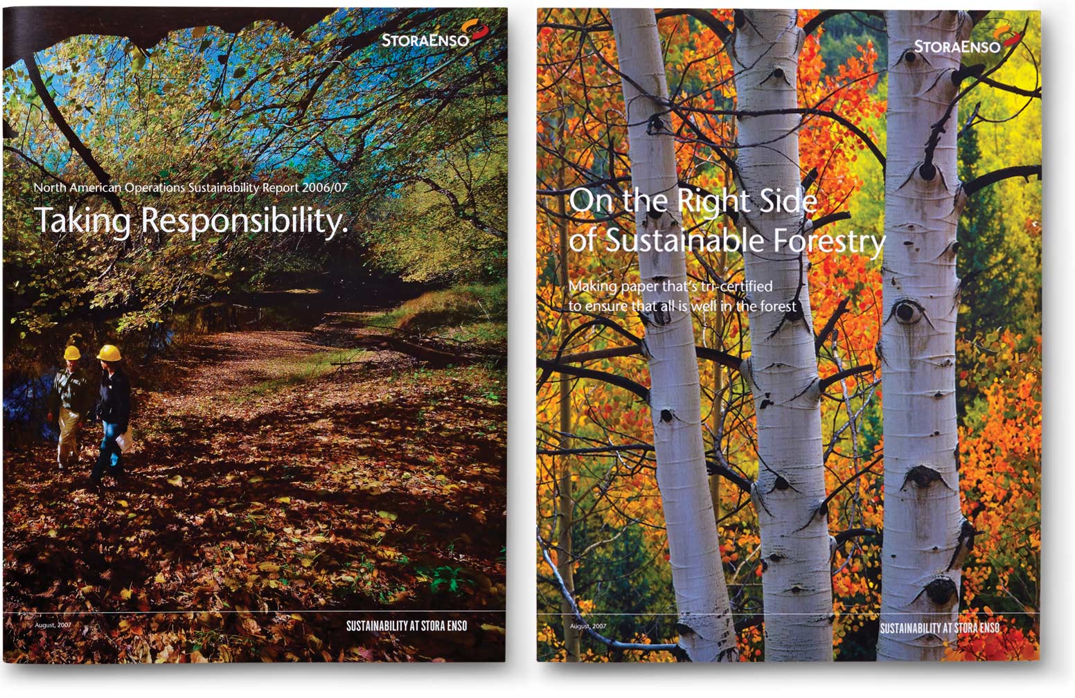 stora-enso-sustainability_covers.jpg Art Direction by: Bart Crosby, Crosby Associates